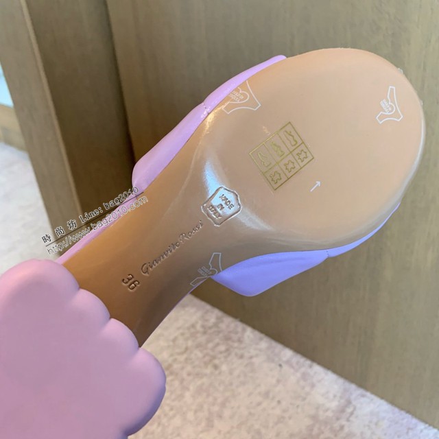 Gianvito Rossi專櫃款中跟拖鞋 定制羊皮女士拖鞋 dx3592